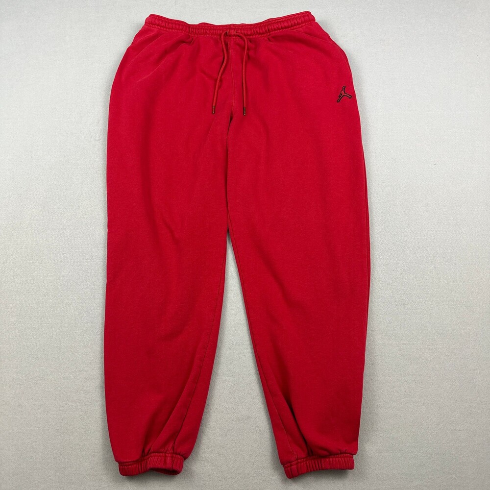 Jordan Sweatpants Men Extra Large Red Loose Fit Fleece Cuffed Joggers Jumpman XL